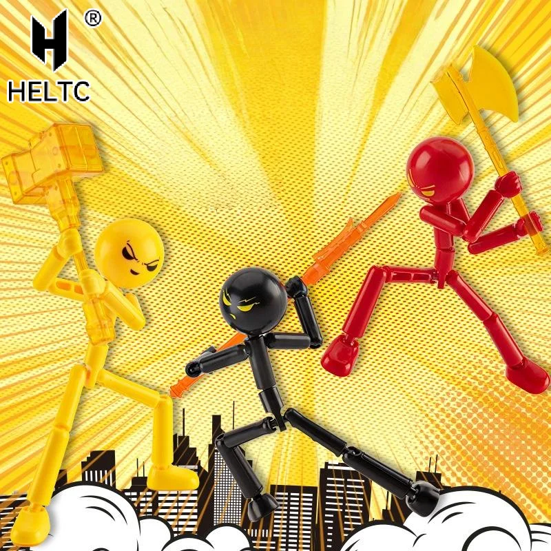1 Set Novelty Action Figure Stickman Assembled Robot Movable 3d Printing Mannequin Multi-jointed Stickman Toy