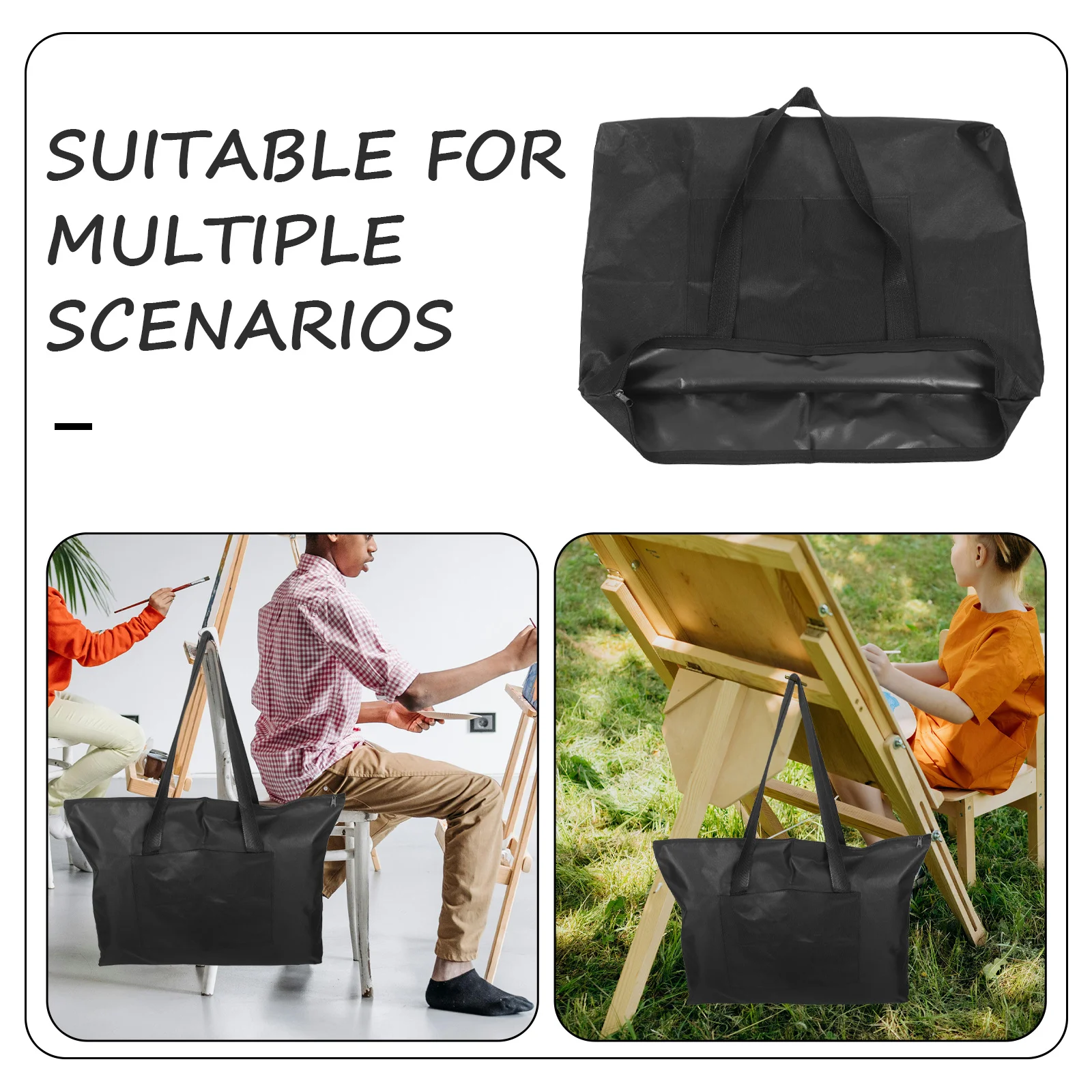 حقيبة محفظة فنية محمولة بتصميم عالي التحمل وخفيف الوزن مع سحاب إغلاق لأدوات الطلاء والملصقات واللوازم الفنية سهلة الحمل #4