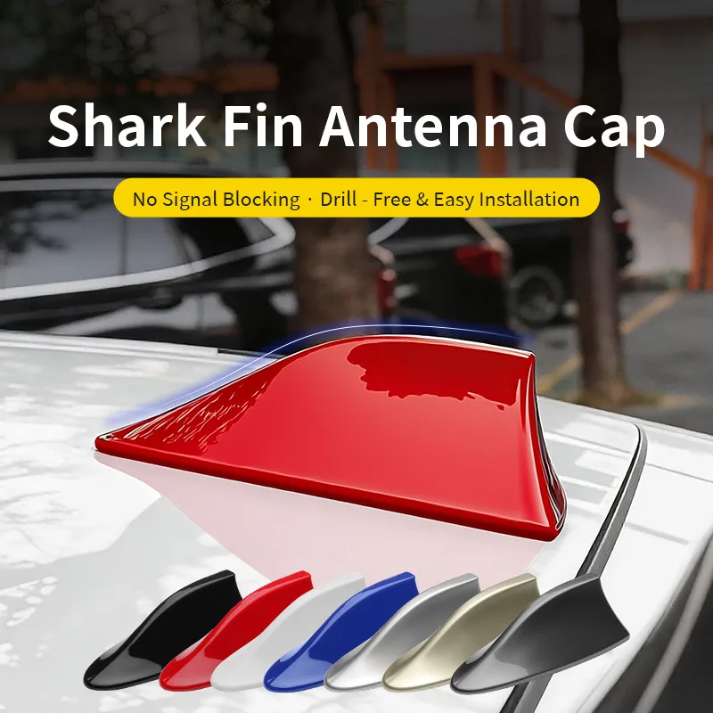 Universal Car Shark Fin Antenna Roof Stylish Decorative Aerial with Auto Radio Signal Function Black White  Exterior Accessories