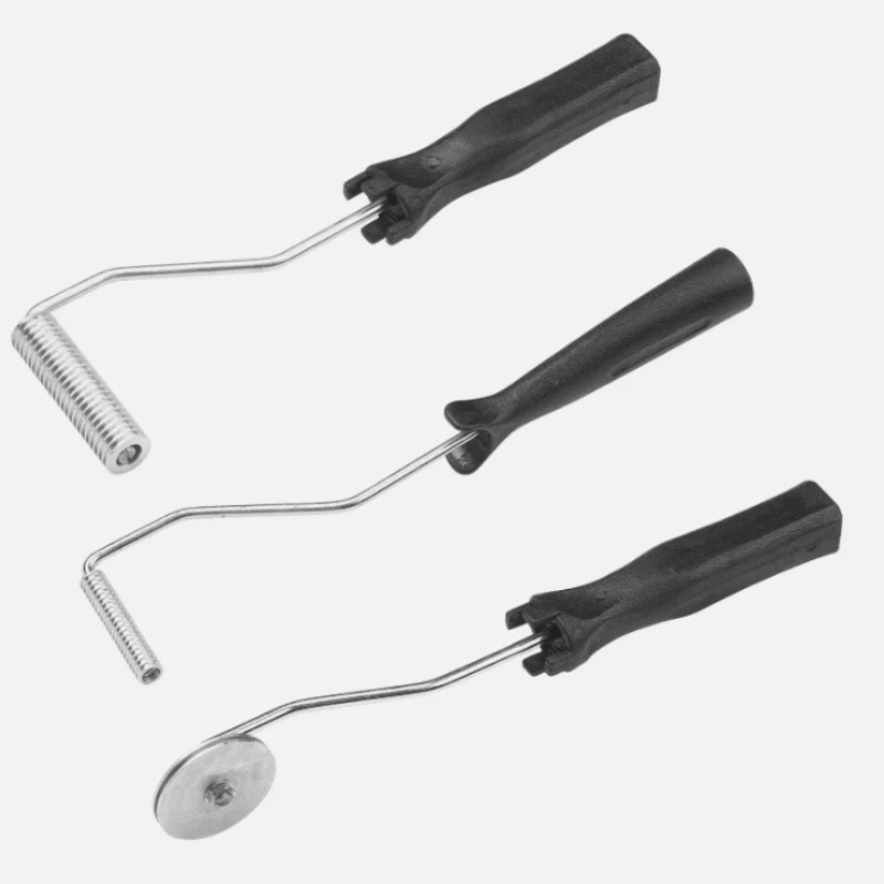 3Pcs/set Fiberglass Bubble Paddle Roller Tool Set, Iron Corner Roller, Defoaming Roll‑on Tool for Resin Laminating