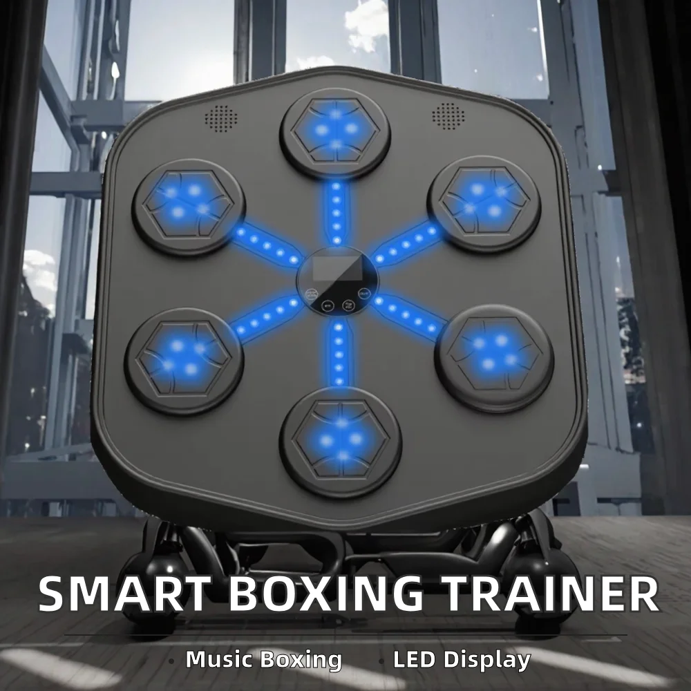 Smart Music Boxing Training Machine Wall Mount ABS/PU/PC Materials LED Digital Display Records Punch Data For Parent-Child