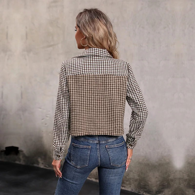 JFUNCY 2024 Spring Women Short Jacket Fashion Plaid Women's Coat Long Sleeve Woman Blazer Casual Jackets Female Tops Clothing