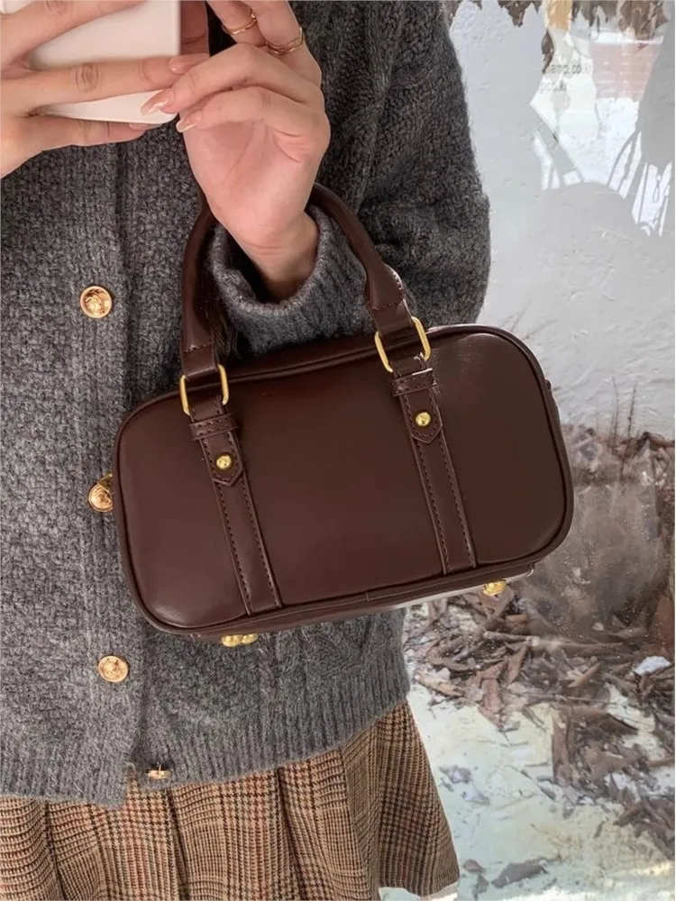 JIAERDI Vintage Brown Messenger Bag Purse Women Autumn Winter Leather Casual Crossbody Bags Female Retro Hot Girl Y2k Hand Bags