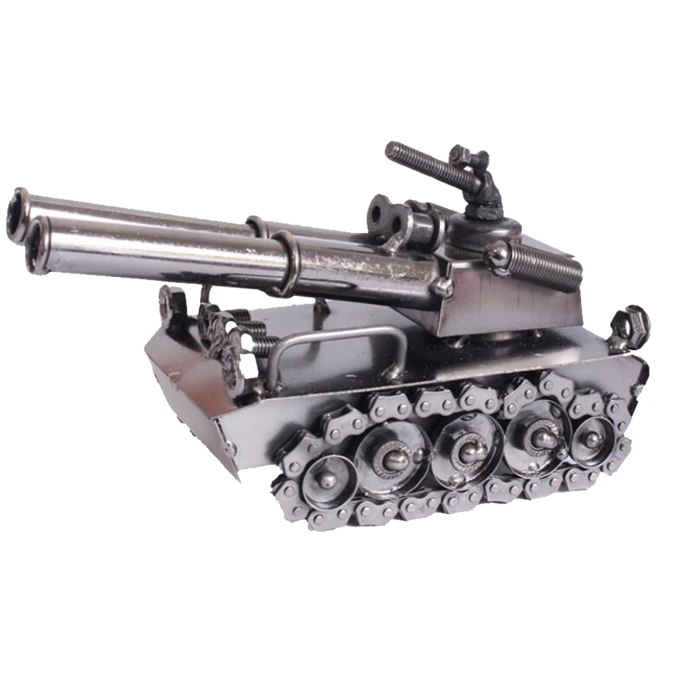 

Iron Motorcycle Vintage Metal Tank Model Metal Crafts Vintage Tank Model Home Bar Non RC Vehicle Toys