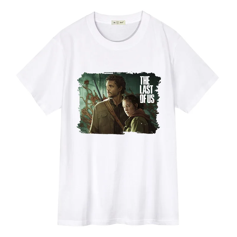 Joel Ellie The Last of Us Men Women T-Shirt 2023 New Summer Vintage Short Sleeves Shirt Casual 100% Cotton Men Women Tshirt