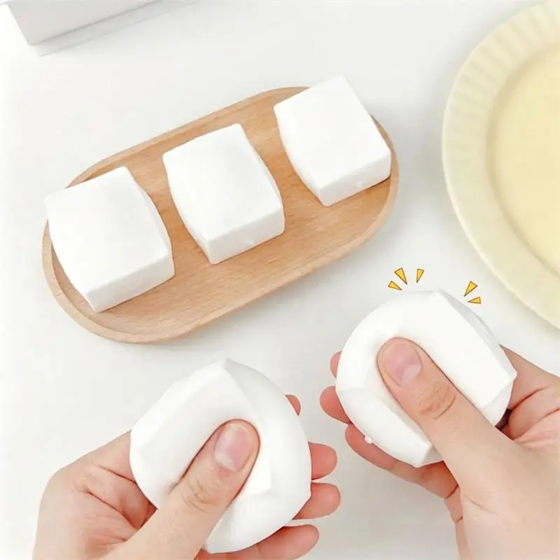 Tofu Shaped Squishy Beads, Self-made Crunchy Stress Relief Squishy Toys Satisfying Sound Effects For Filling Building Blocks