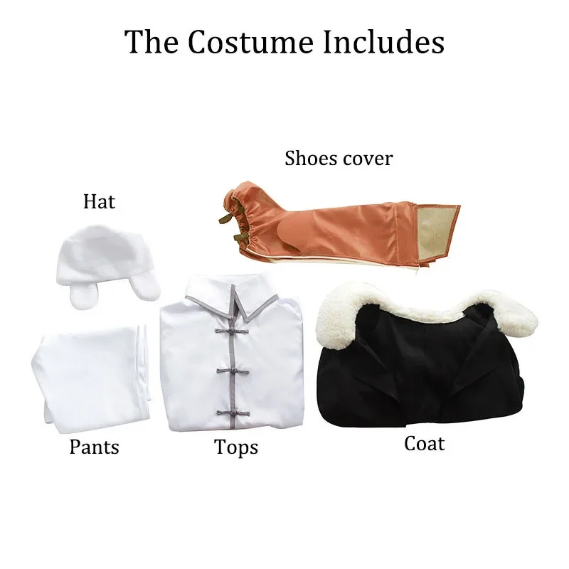 أزياء HN8 فيودور دوستويفسكي التأثيرية مع قبعة غطاء أحذية شعر مستعار للنساء والرجال بدلة حفلات الهالوين ملابس أنيمي 8...Gf