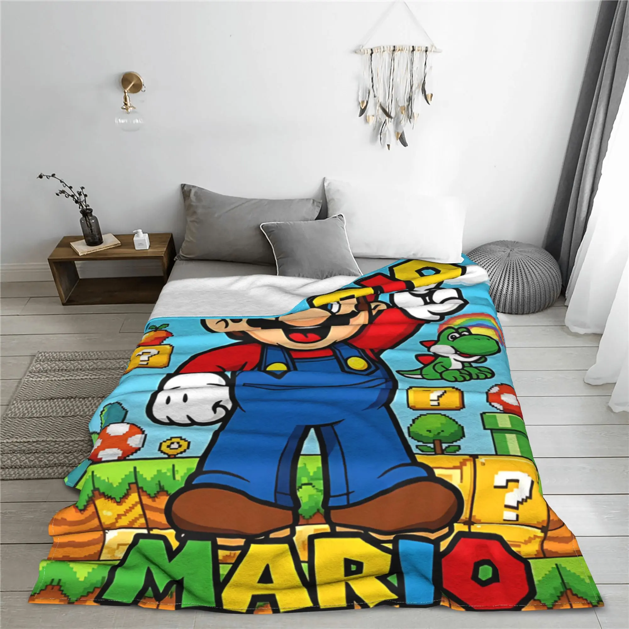 1PC home Cutecore Room Decor Super Marios Blanket Throw Blanket  Novelty Warm Blanket All Season