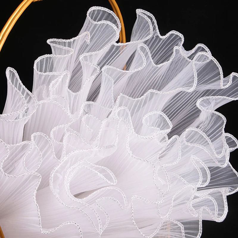 

28cm*4.5M Pearl Wave Edge Flower Wrapping Mesh Yarn DIY Floral Bouquet Packaging Paper Valentine'S Day Wedding Party Gifts Decor