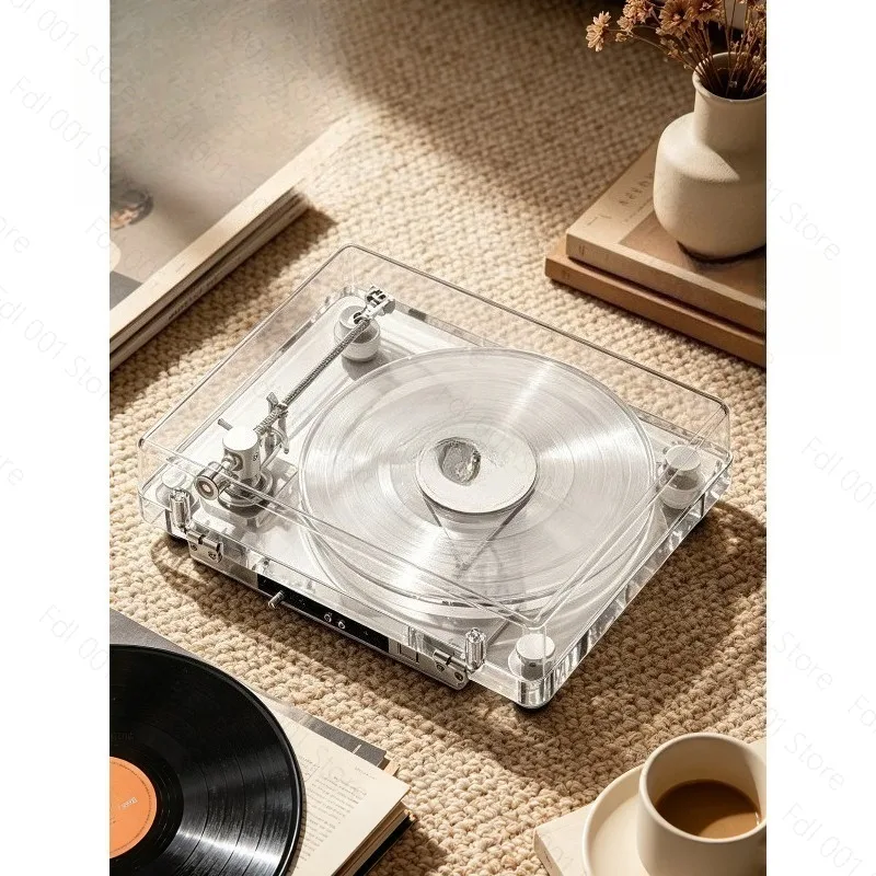New Arrival Acrylic clear Body at Moving Cartridge Adjustable Pressure Tonearm Support BT/RCA/optic Access