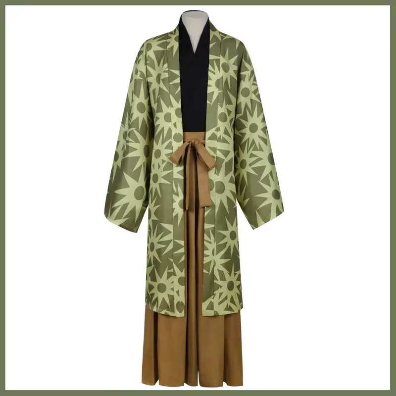 

Anime Haganetsuka Hotaru Cosplay Costume Forging Knife Master Japanese Kimono Green Haori Coat Man Traditional Festival Suitx;2'