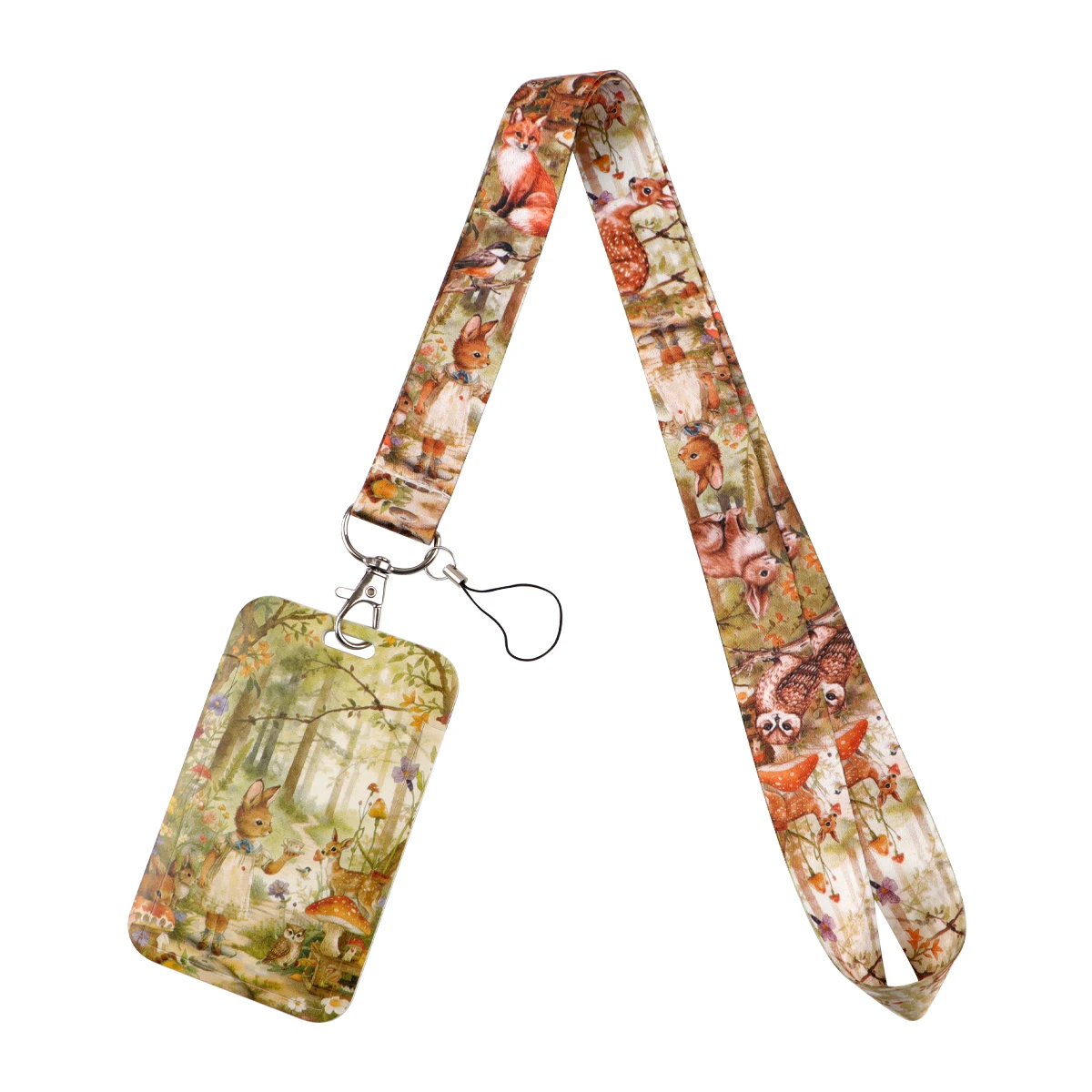 Cartoon Animal Credential Holder Cute Rabbit Bird Neck Strap Lanyard for Key Keychain USB Badge Holder Keyring Accessories Gifts