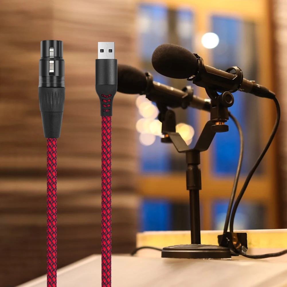 1/2/3M USB Male To XLR Female Mic Link Converter Cable Studio Audio Cable for Microphones Or Recording Karaoke Sing