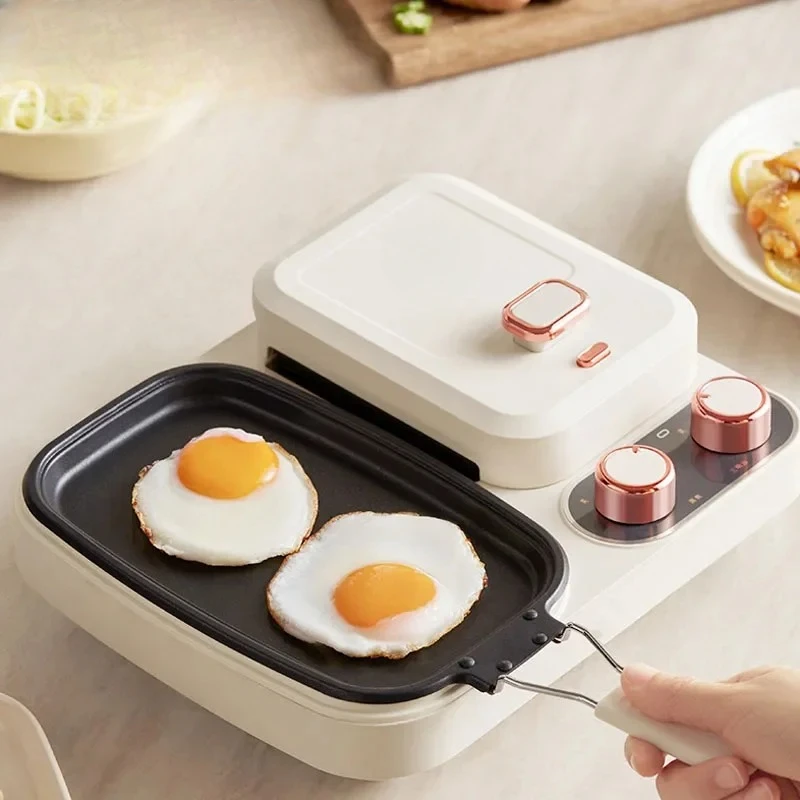 Electric 3 in 1 Household Breakfast Toaster Baking Machine Sandwich Omelette Fry Pan Hot Pot Boiler Food Steamer