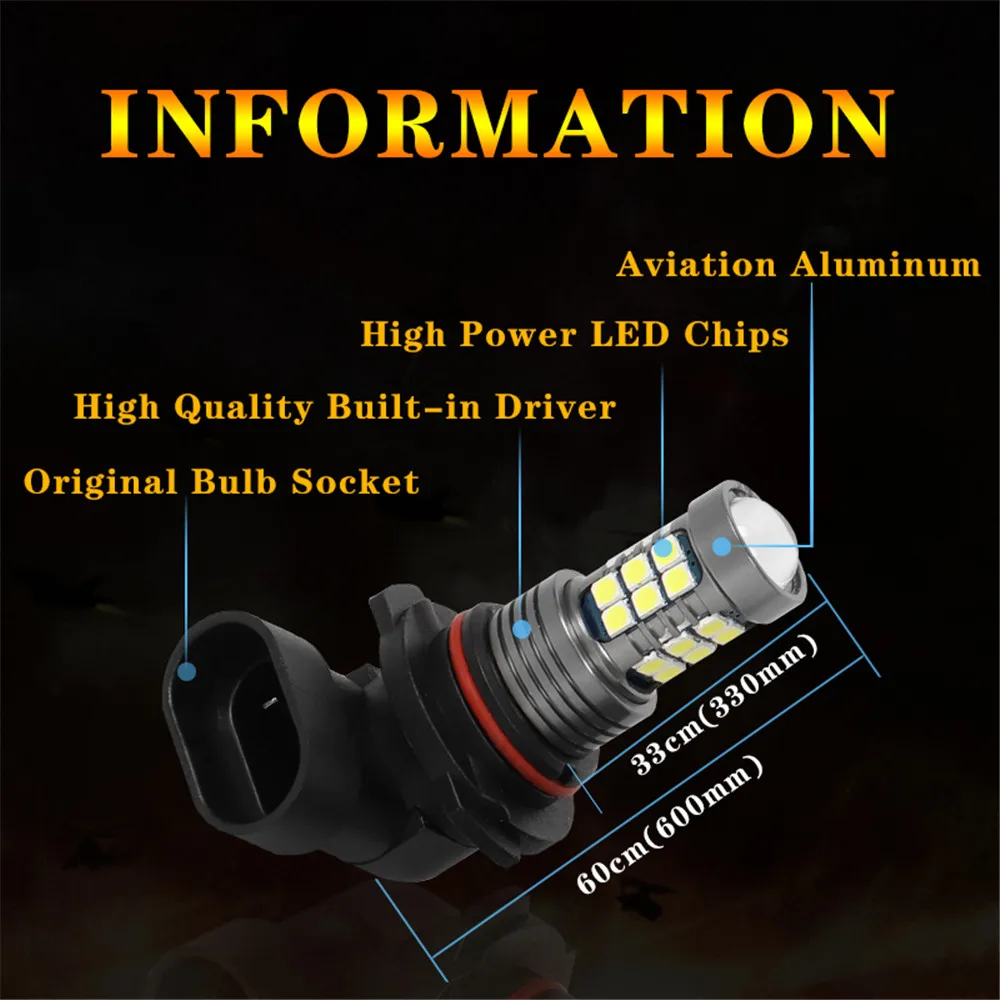 LED Car Front Fog Light Lamps 9006 HB4 Bulb For Subaru Forester 2004 2005 2006 2007 2008 2009 2010 2011 2012 Auto Accessory