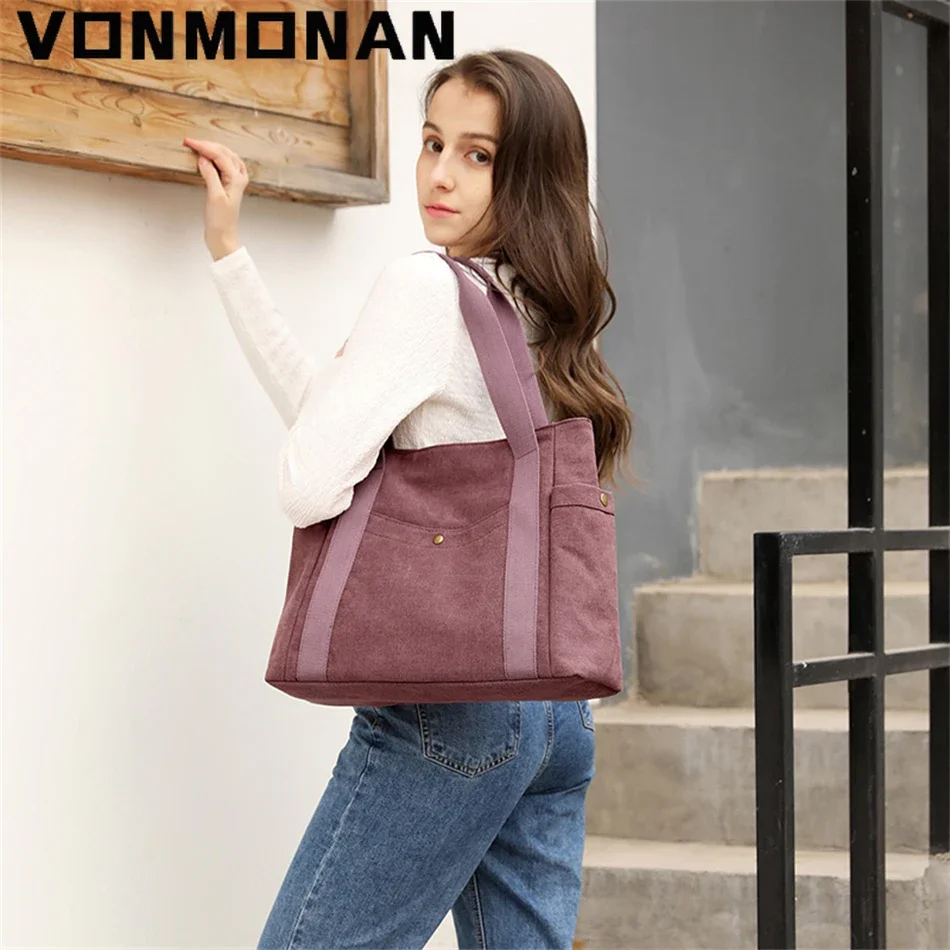 Fashion Canvas Cloth Women Handbag Purses Casual Large Capacity Ladies Shoulder Bag Female Tote Shopper Bags for Girl Sac A Main