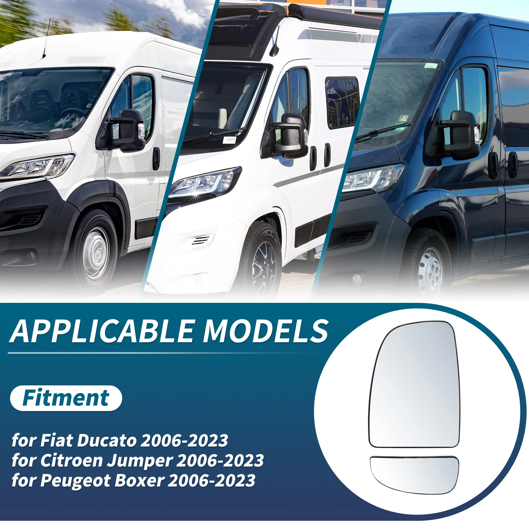 

UXCELL Left Driver Side Wing Mirror Glass for Fiat Ducato for Citroen Jumper