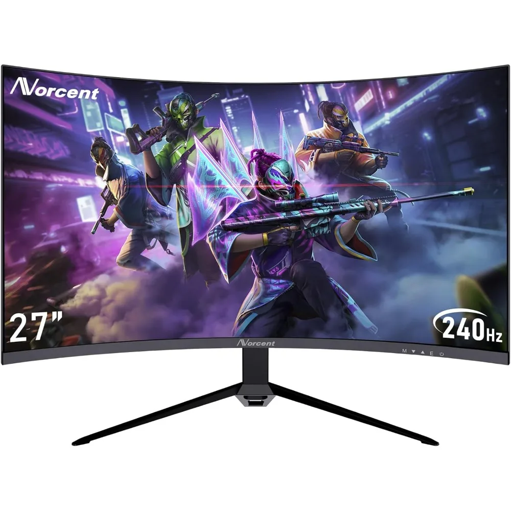 27-calowy zakrzywiony monitor do gier FHD VA z tęczowymi światłami, częstotliwością odświeżania 240 Hz, wyświetlacz 1080P do pielęgnacji oczu, kompatybilny z FreeSync G-Sync