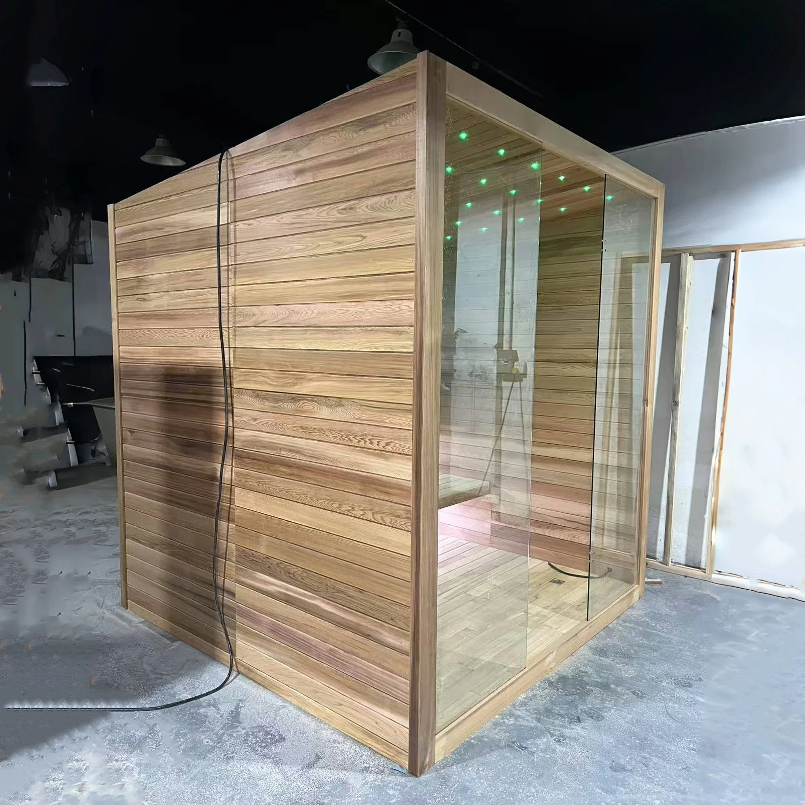 Large Size Traditional Home Electric Sauna Room with Solid Wood Construction Computer Control Panel for 4 People Villa Use