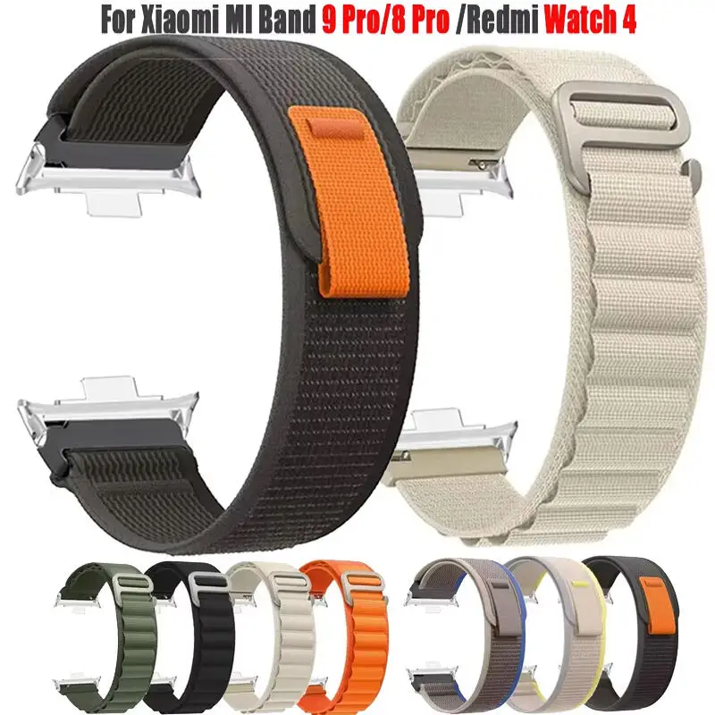 Alpine Nylon-Schlaufenarmband für Xiaomi Mi Band 9 Pro/8 Pro, verstellbares Armband, Armband für Redmi Watch 4, Correa-Gürtel-Armband