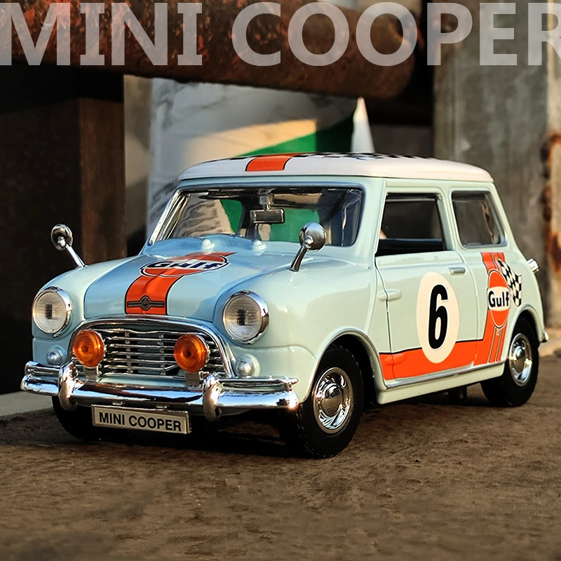 1:18 MINI COOPER Alloy Car Model Diecast Metal Toy Classic Mini Car Vehicles Model High Simulation Collection Childrens Toy Gift