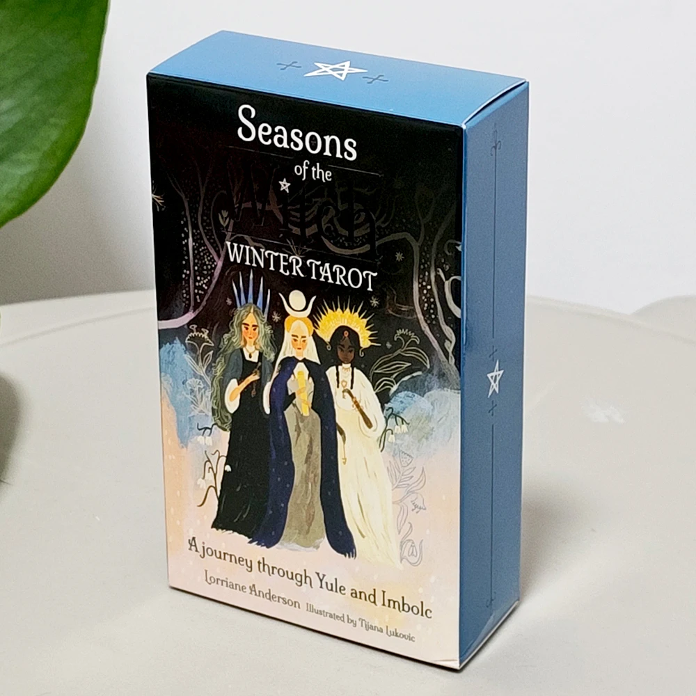 Seasons of The Witch : Winter Tarot - Jeu de 78 cartes pour Yule et Imbolc - Outil de divination d'art populaire de 10,3 x 6 cm