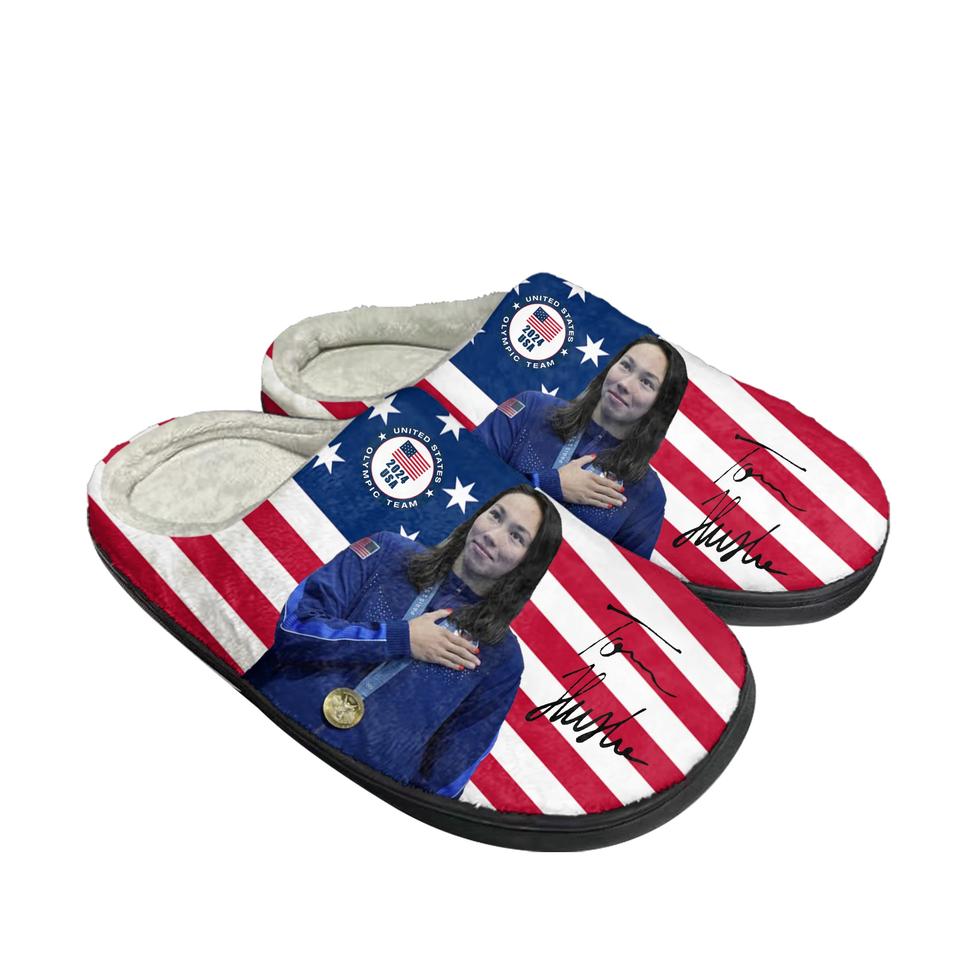 

Torri Huske American Swimming Champion Home Cotton Slippers High Quality Mens Womens Youth Boy Girl Plush Custom Thermal Slipper