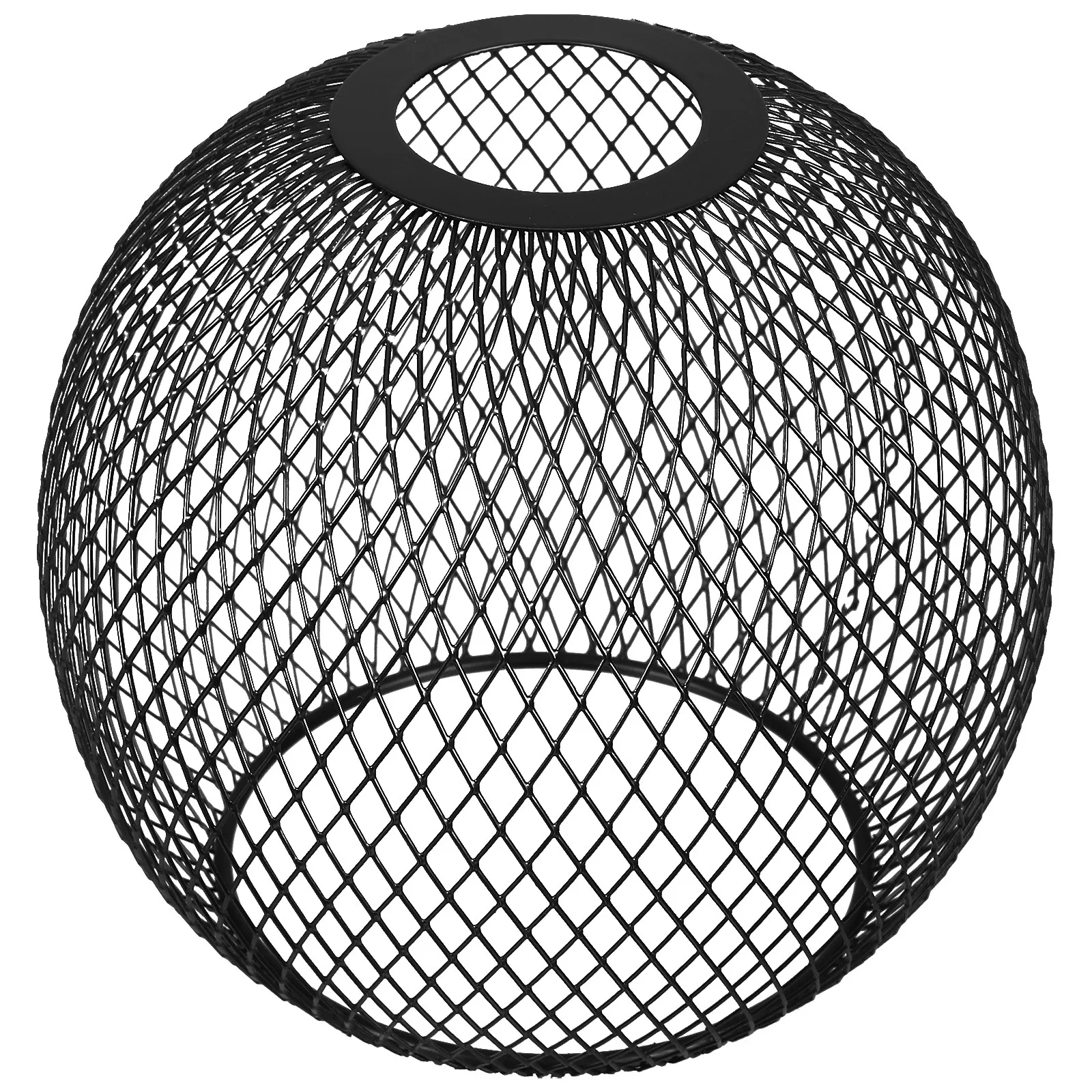 Black Iron Hollow Cylindrical Mesh Lampshade Globe Pendant Light Shade for Cafe Home Decor Modern Industrial Metal Lamp Shade