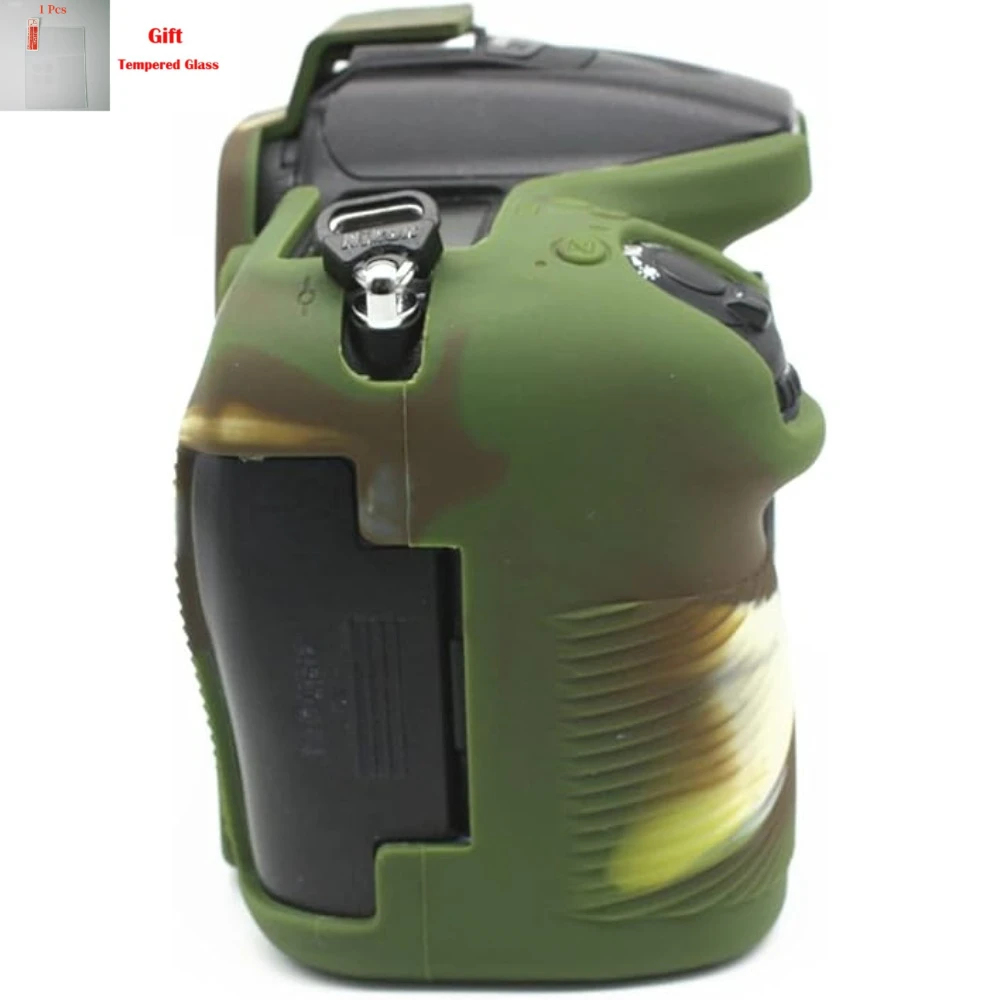 

Soft Silicone Armor Camera Body Case Protective Rubber Cover Shell , For Nikon D7200 D7100 + free tempered film