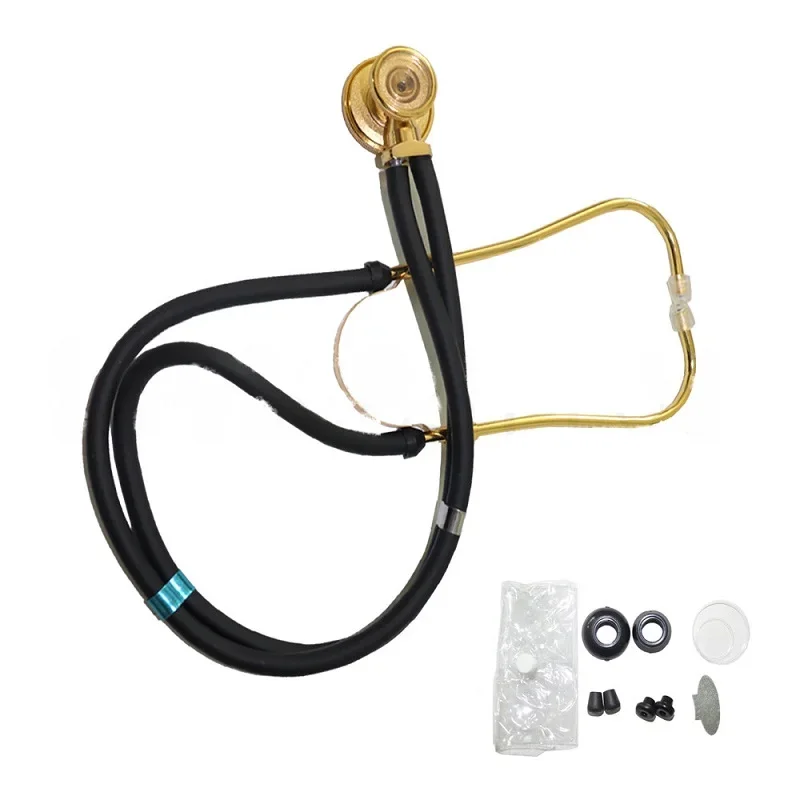 Multi-function Dual-tube Stethoscope Color Gold-plated Double-sided Double Head Ear Hanging Zinc Alloy Stethoscope