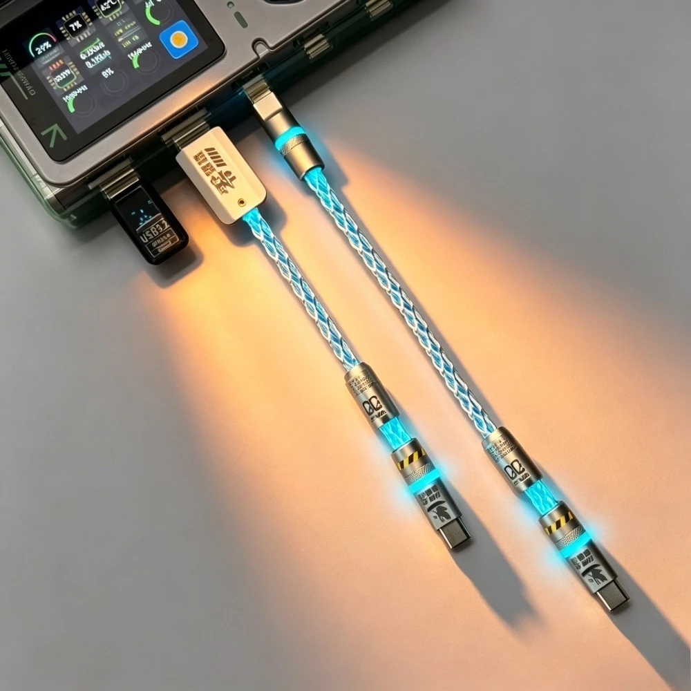 single-crystal-copper-aviation-plug-cable-5-20cm-custom-c-c-usb-c-8k-luminous-keyboard-data-short-cable-game-esports-accessories
