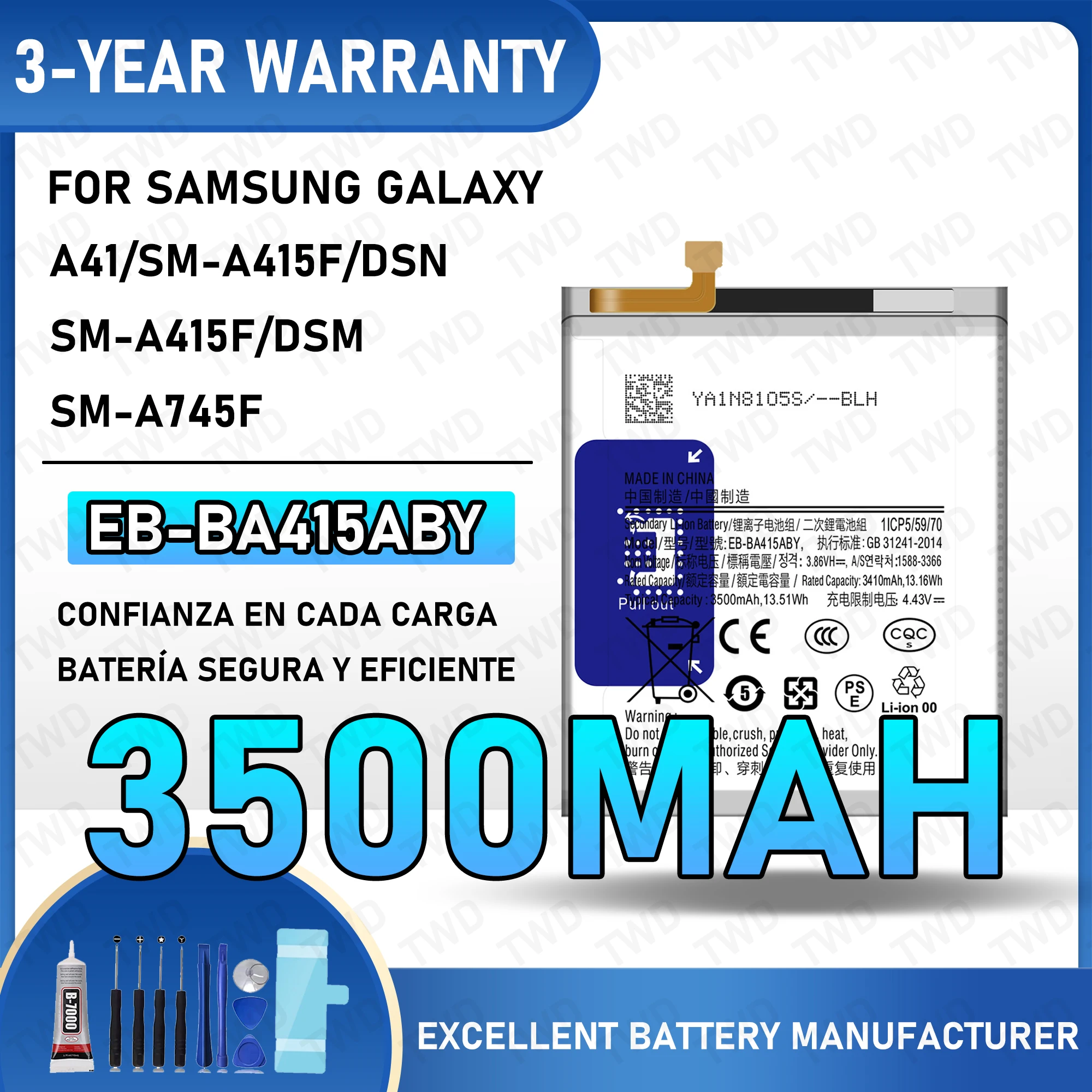 

EB-BA415ABY Аккумулятор большой емкости для Samsung Galaxy A41/SM-A415F/DSN/SM-A415F/DSM, новые аккумуляторы высокого качества + бесплатные инструменты