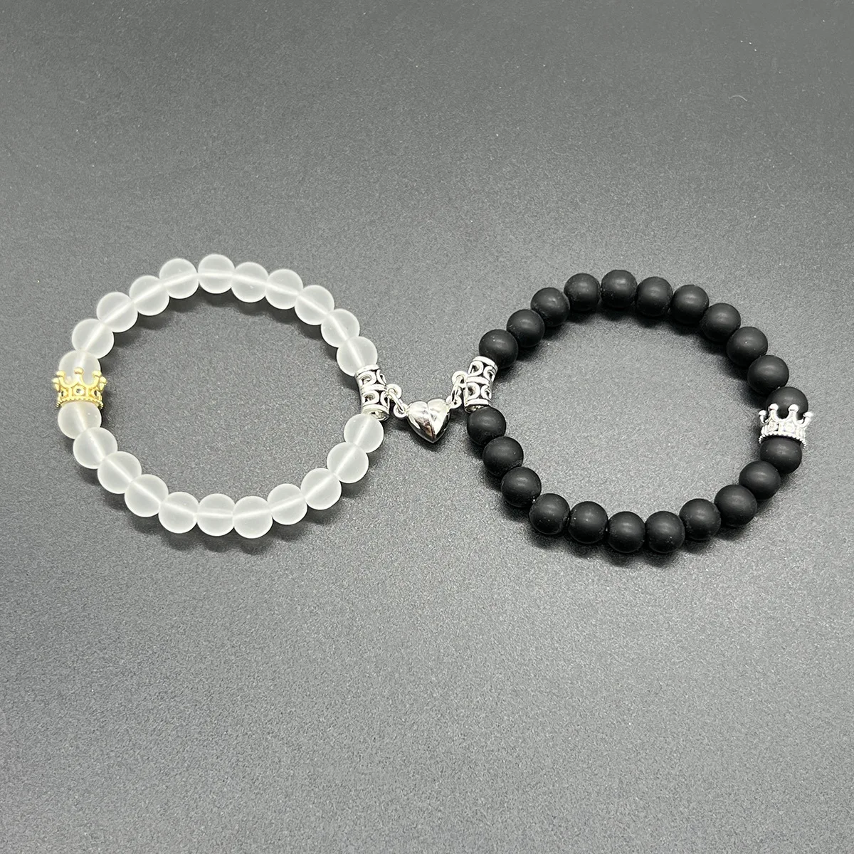 2pcs Handmade Heart Magnet Bracelets Lover Couple Glow Matching Bracelet Wicked Witch Movie Inspired Bracelet Friend BFF Jewelry