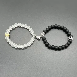 2pcs Handmade Heart Magnet Bracelets Lover Couple Glow Matching Bracelet Wicked Witch Movie Inspired Bracelet Friend BFF Jewelry