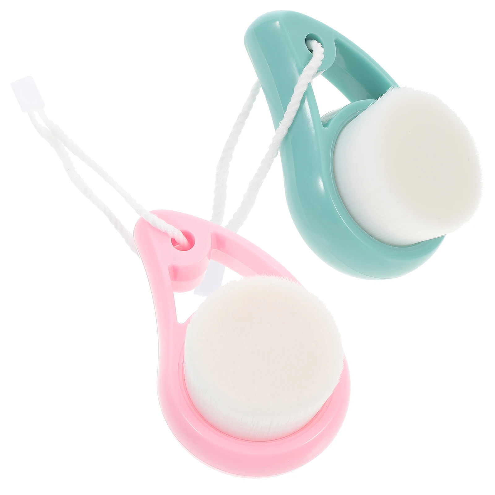 

2 Pcs Cleansing Brush Soft Bristles Face Face Scrubber Exfoliator Scrubber Pink Green Set Travel Size Skin Care Tool