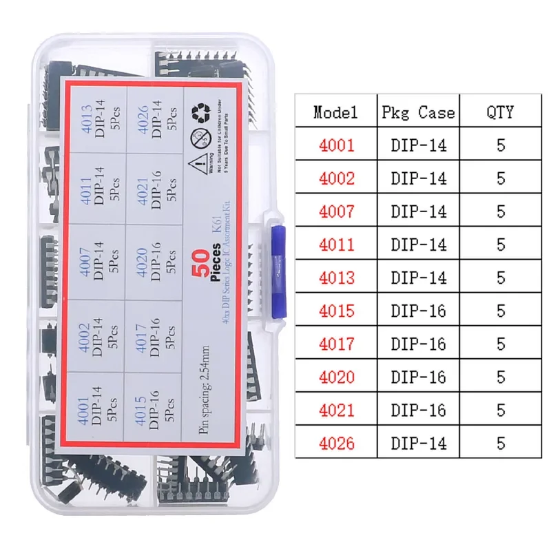 DIP SMD IC Integrated Circuit Chip Assortment Kit 74HCXX 74LSXX CD4000 CD4500 Common CMOS Logic IC Sockets set DIY Mix Pack