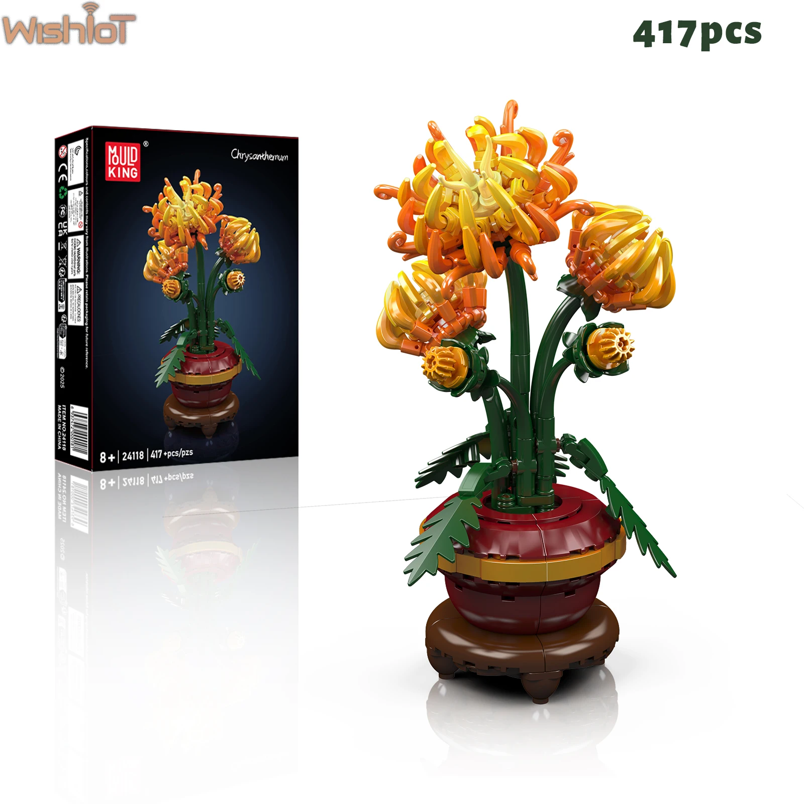 

Mould King 24118 Chrysanthemum Building Blocks Flower Potted Plants Bouquet Model Home Decor Kids Handmade Toy Girls Gift 417pcs