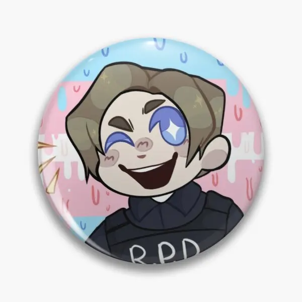 Trans Leon Kennedy  Customizable Soft Button Pin Funny Gift Cartoon Cute Badge Brooch Decor Collar Lover Women Creative Metal