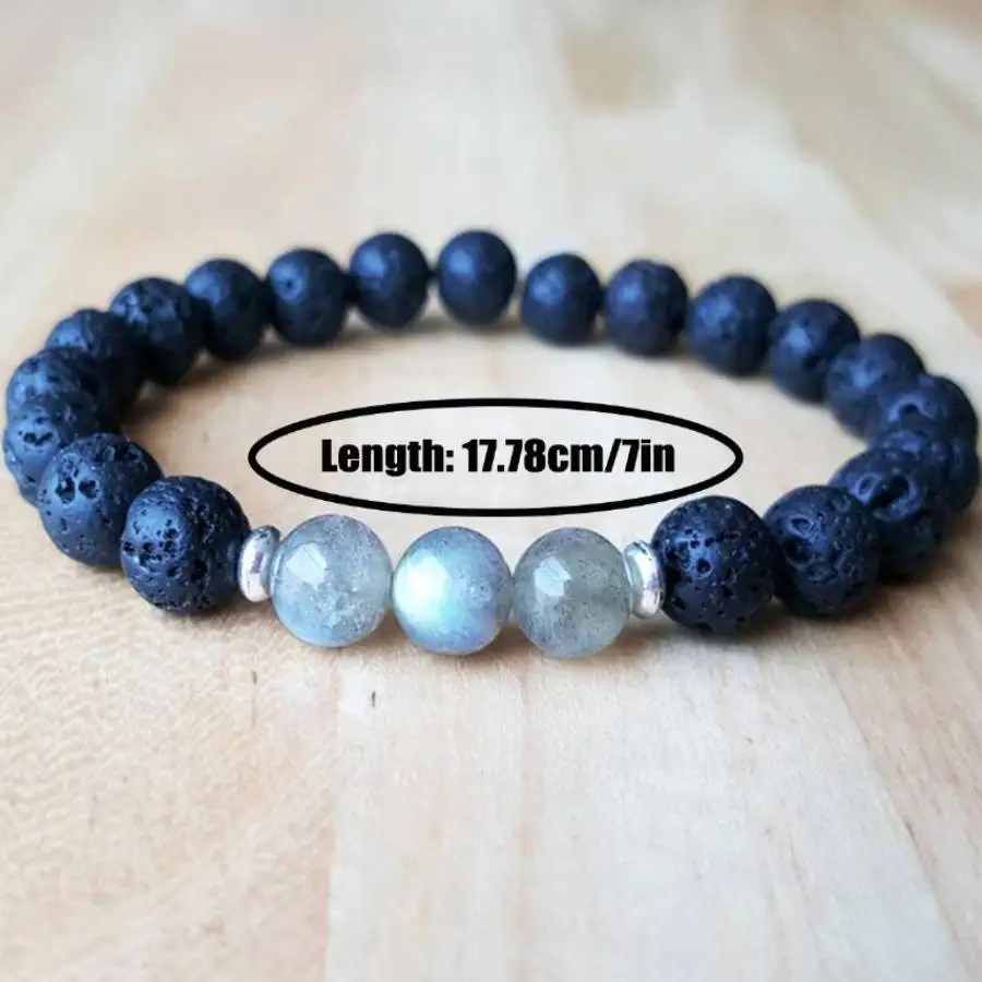Handmade natural moonstone bead bracelet,men's cuff button,Ramadan prayer bead,women's meditation,holiday gift,daily wear