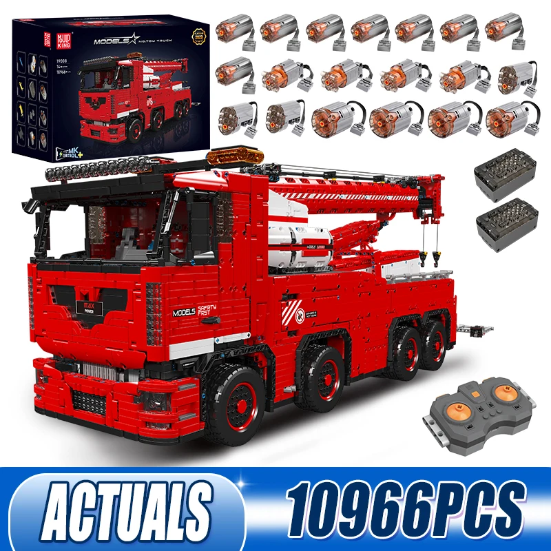 MOULD KING 19008 Technical Car Toys MOC-29848 The APP RC Motorized Tow Truck Model Building Blocks Bricks Kids Christmas Gifts