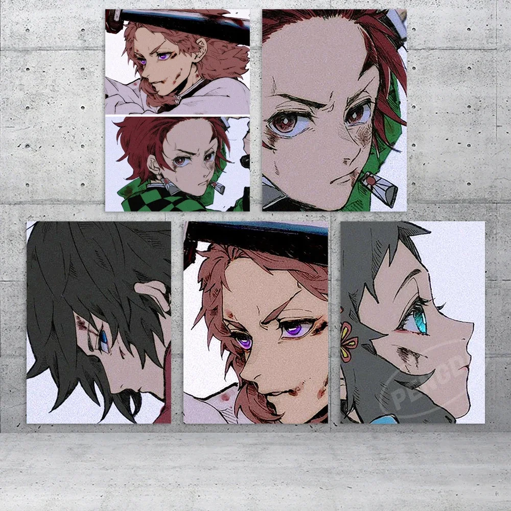 

Canvas Painting Hd Printed Tomioka Giyuu Home Decoration Kamado Tanjirou Pictures Poster Anime Wall Art Living Room