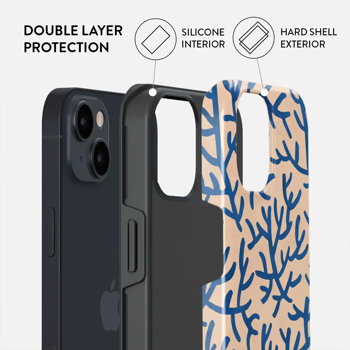 Coral Pattern  Funda Phone Case for iPhone 16 15 14 13 12 11 Pro Max Plus Luxury Magnetic Double-layer Back Cover