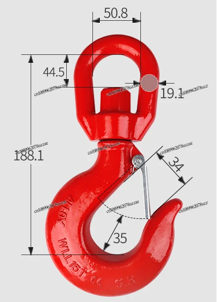 360-Degree Universal Rotating Hook Oilfield Special Vertical Lifting Belt Bearing Cargo Safety Self-locking