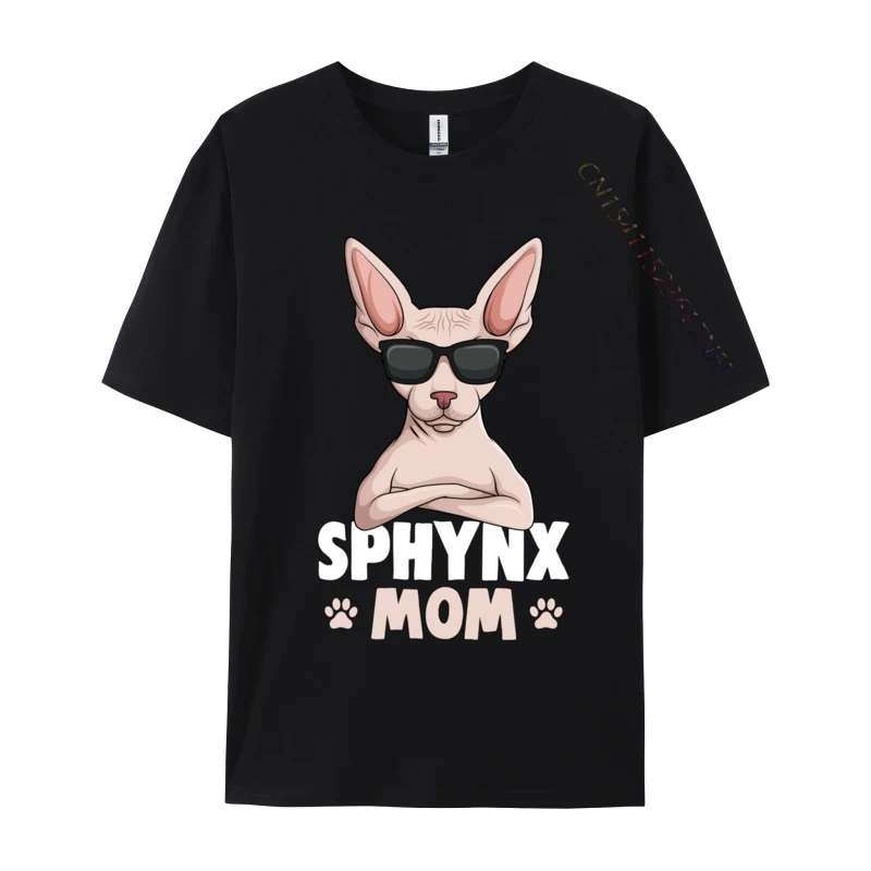 Sphynx Mom Cat Sphinx Hairless Cat Mama Owner Lovers Simple Style Fashionable Men Tshirts Cotton Tops Tees Normal T-shirts