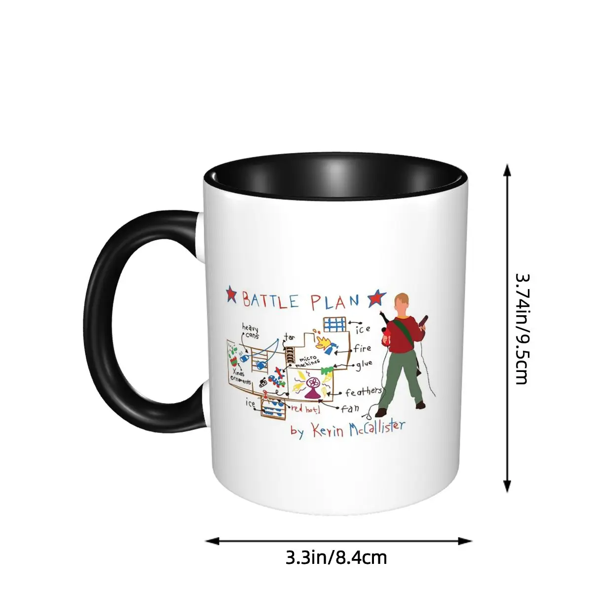 Home Alone Battle Plan Mug Funny Ceramic Coffee Cups Tea Mugs Milk Cup Drinkware Gift for Woman Man