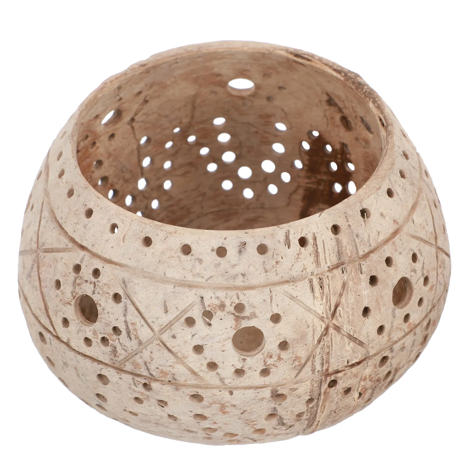 

1pc Coconut Shell Hollow Holder 3.5 Inch For Home Wedding Party Desktop Decor Decorative Stand