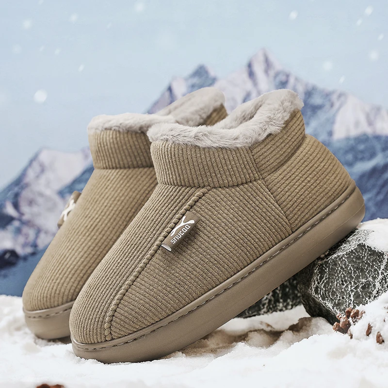 Botas de nieve de talla grande 45 Para Hombre, Botas de invierno cálidas de felpa con plataforma, botines sin cordones Para Hombre, Botas Para Hombre