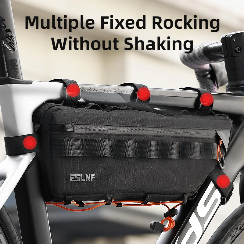 Borsa triangolare per bicicletta ESLNF, borsa da telaio impermeabile per MTB e bici da strada, borsa portaoggetti per telaio.