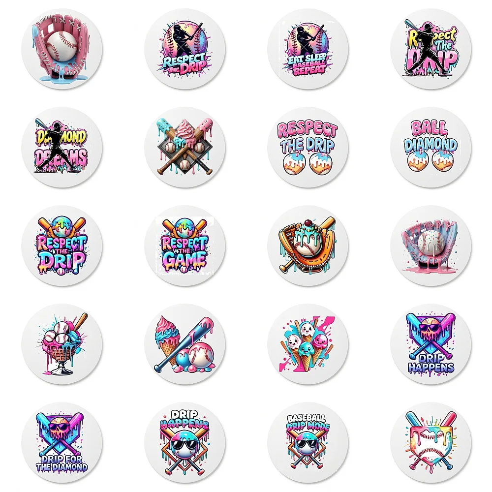 1pcs Baseball Shoe Charms with Bat Glove Ice Cream Skull Drip Slogan Sports Cartoon Shoes Decoration Trendy Creative Accessories
