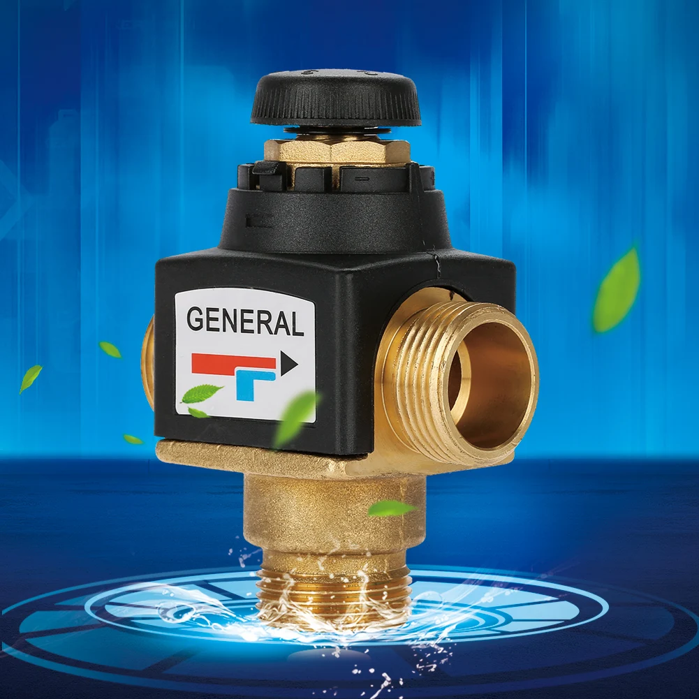 

Thermostatic Mixing Valve 3 Way DN20 Male Thread Brass Thermostatic Mixing Valve for Solar Water Heater